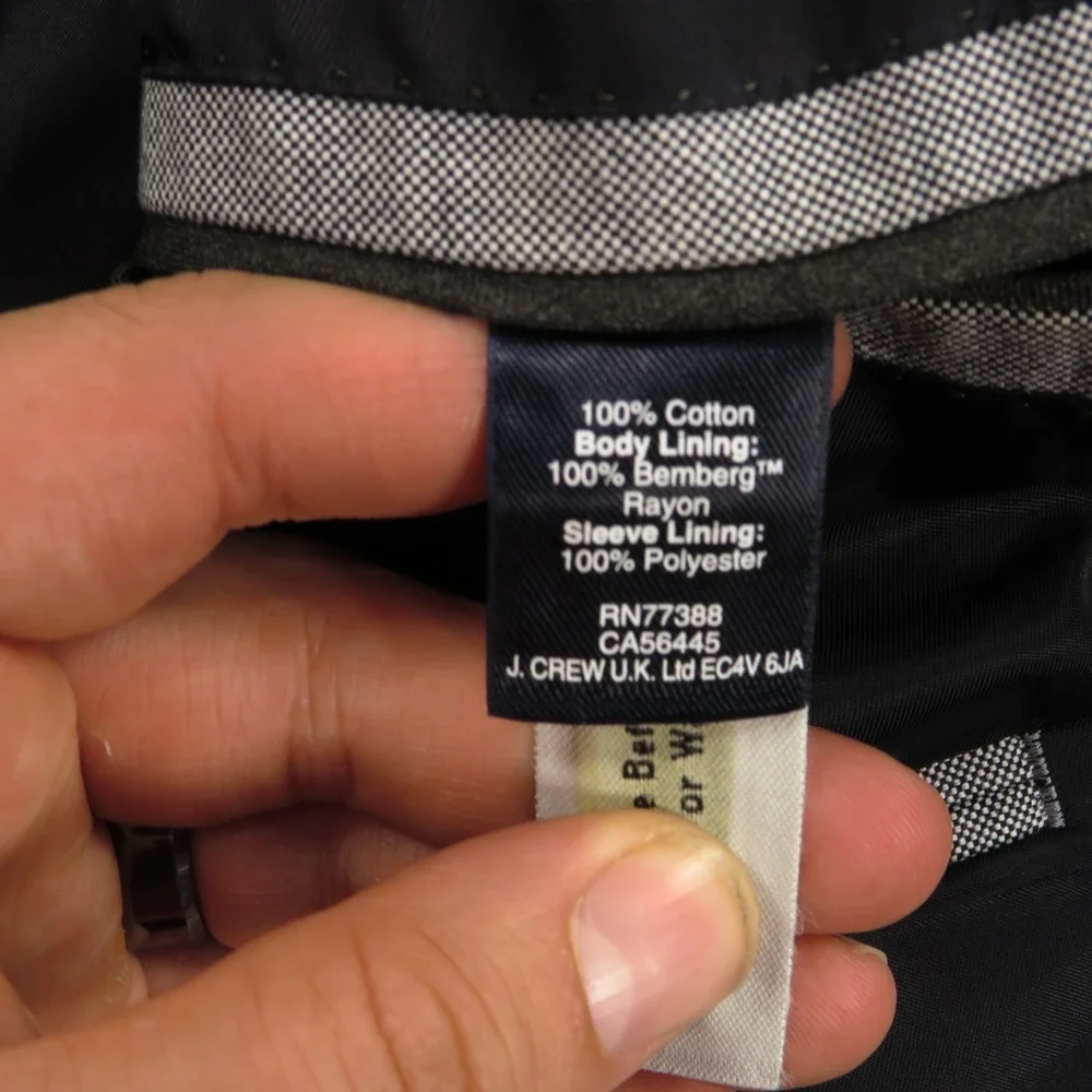 J Crew Blazer 42R Ludlow Carpini Cotton Chambray Grey Blue Sport Coat Jacket Men